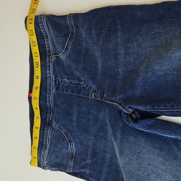 SPANX Distressed Ankle Skinny Pull On High Rise Jeans Raw Hem Size M - Picture 8 of 10